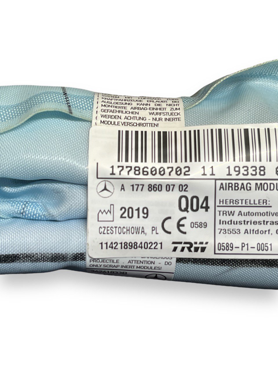 Airbag a tendina laterale sinistro Mercedes Benz Classe A W177 (2018 >) cod.A1778600702 - F&P CRASH SRLS - Ricambi Usati