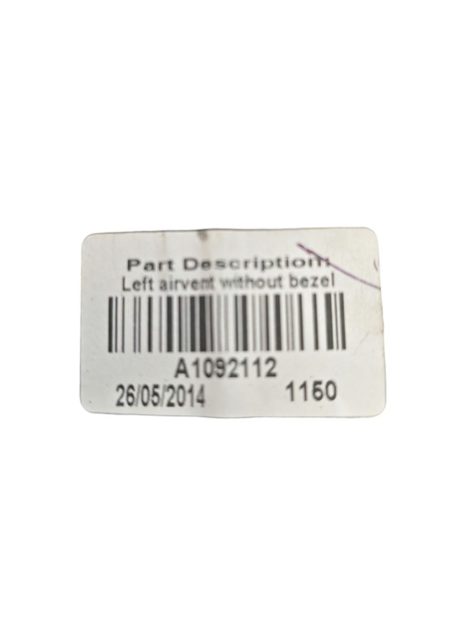 Bocchetta Sinistra Aria Condizionata Citroen C3 ( 2009 - 2016 ) Cod : A1092112 - F&P CRASH SRLS - Ricambi Usati