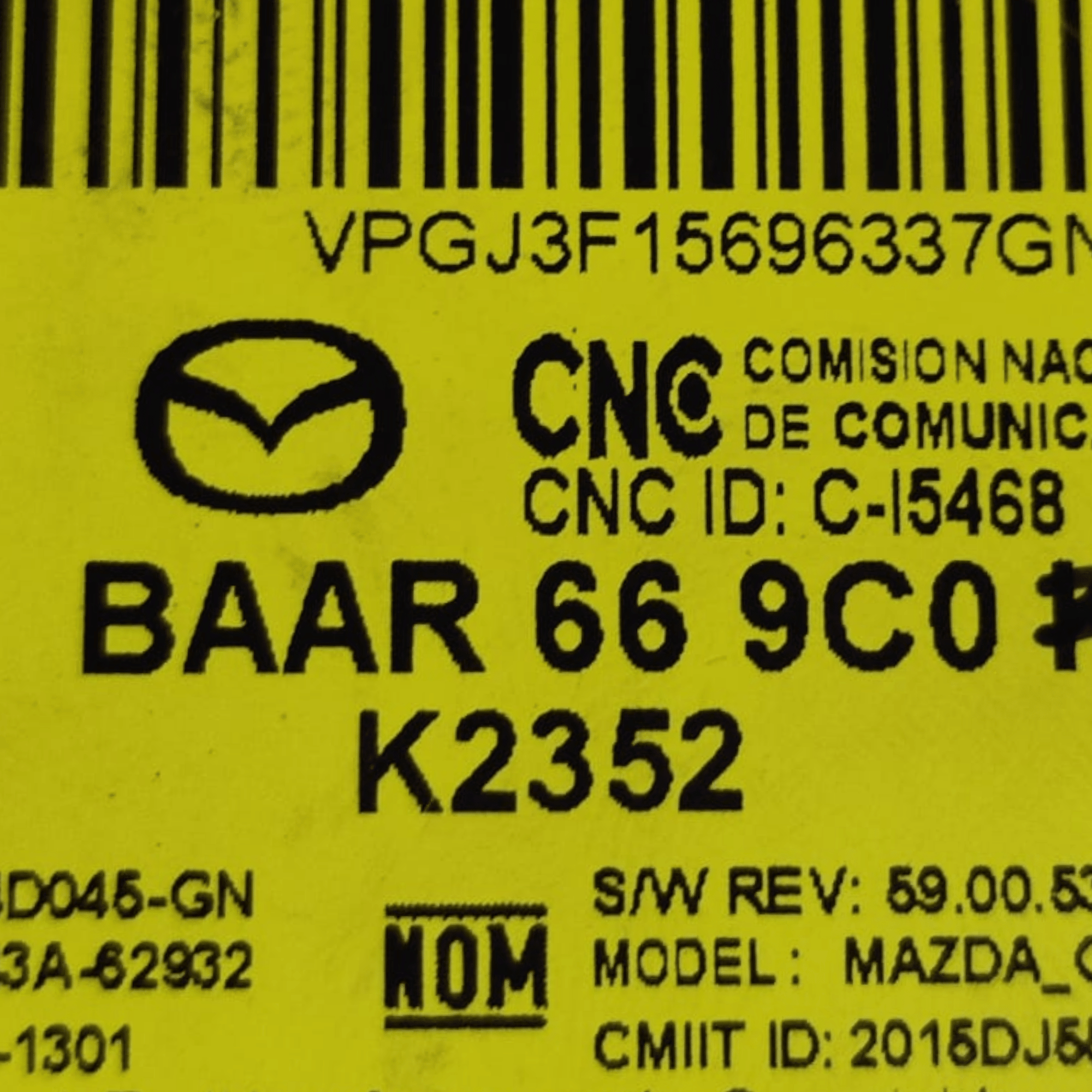 Centralina Autoradio Mazda CX - 3 COD: BAAR669C0 (2015&gt;) - F&P CRASH SRLS - Ricambi Usati