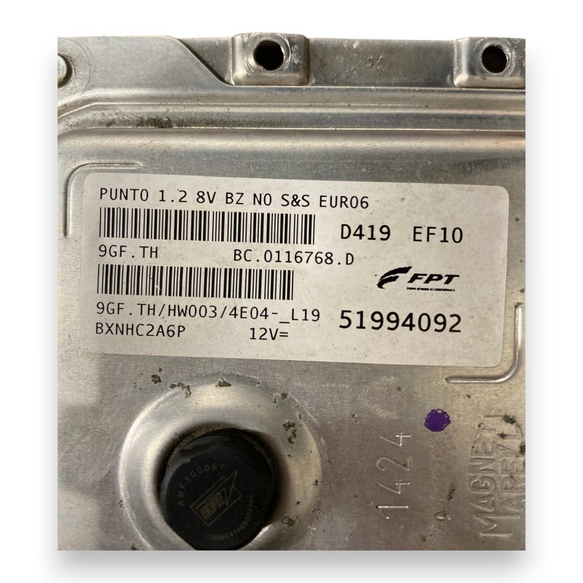 Centralina Ecu motore Fiat Punto Evo 1.2 Benzina (2005 - 2018) Cod: 51994092 - F&P CRASH SRLS - Ricambi Usati