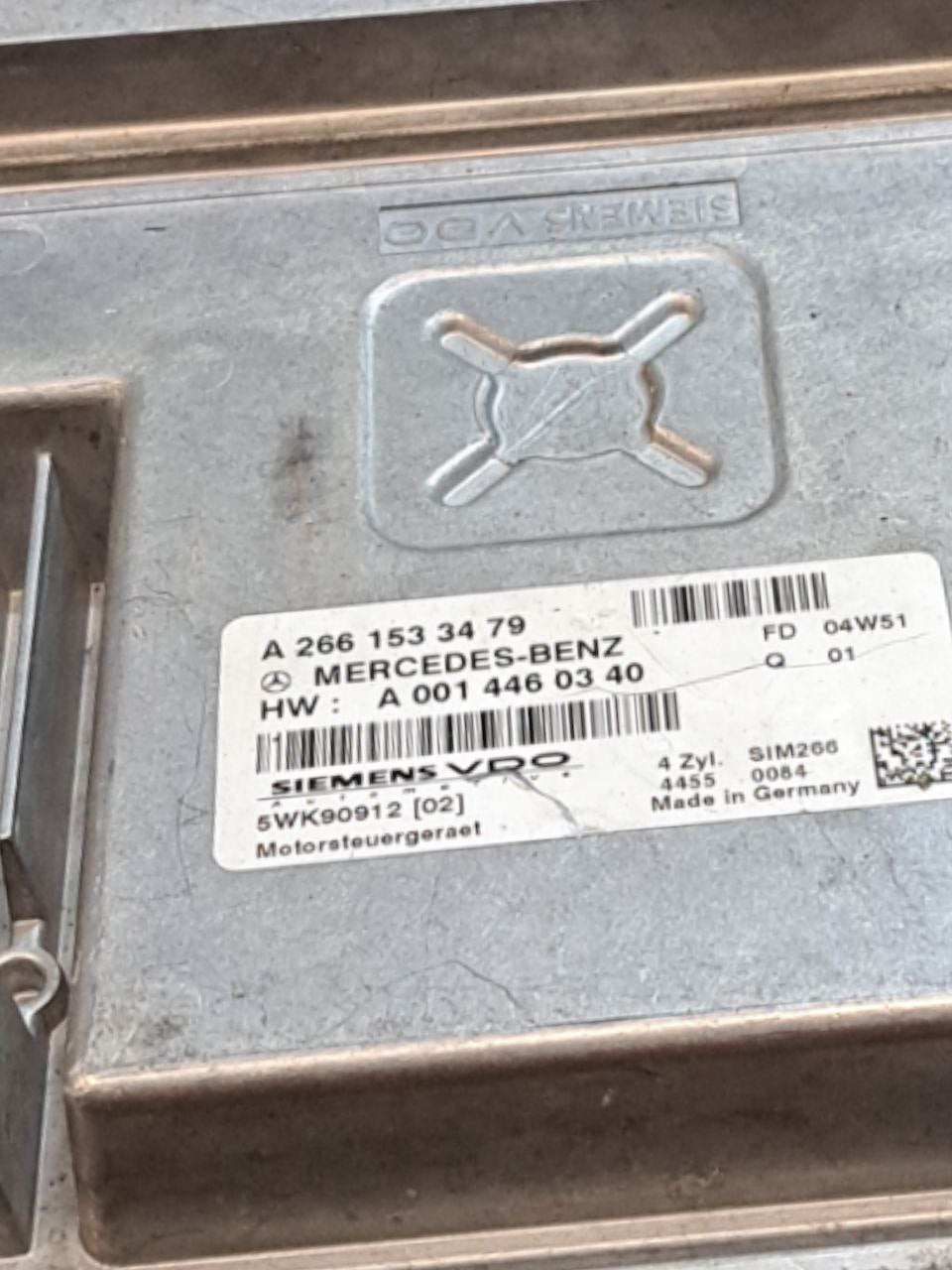 Centralina ecu motore Mercedes-Benz Classe A W169 1.5 Benzina (2007) COD:A2661533479 - F&P CRASH SRLS - Ricambi Usati