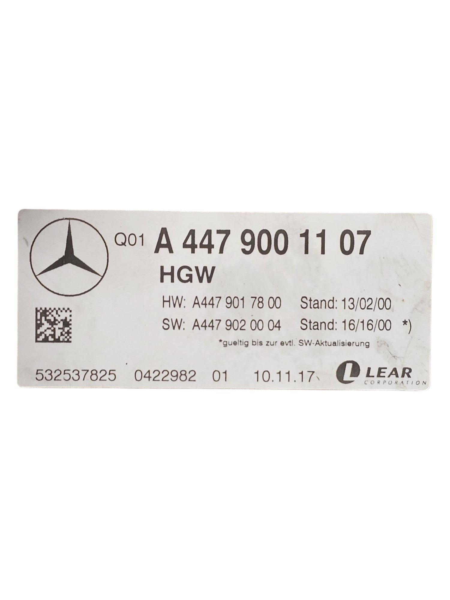 Centralina Gateway Mercedes Classe V W447 Cod:A4479001107 (2014 - >) - F&P CRASH SRLS - Ricambi Usati