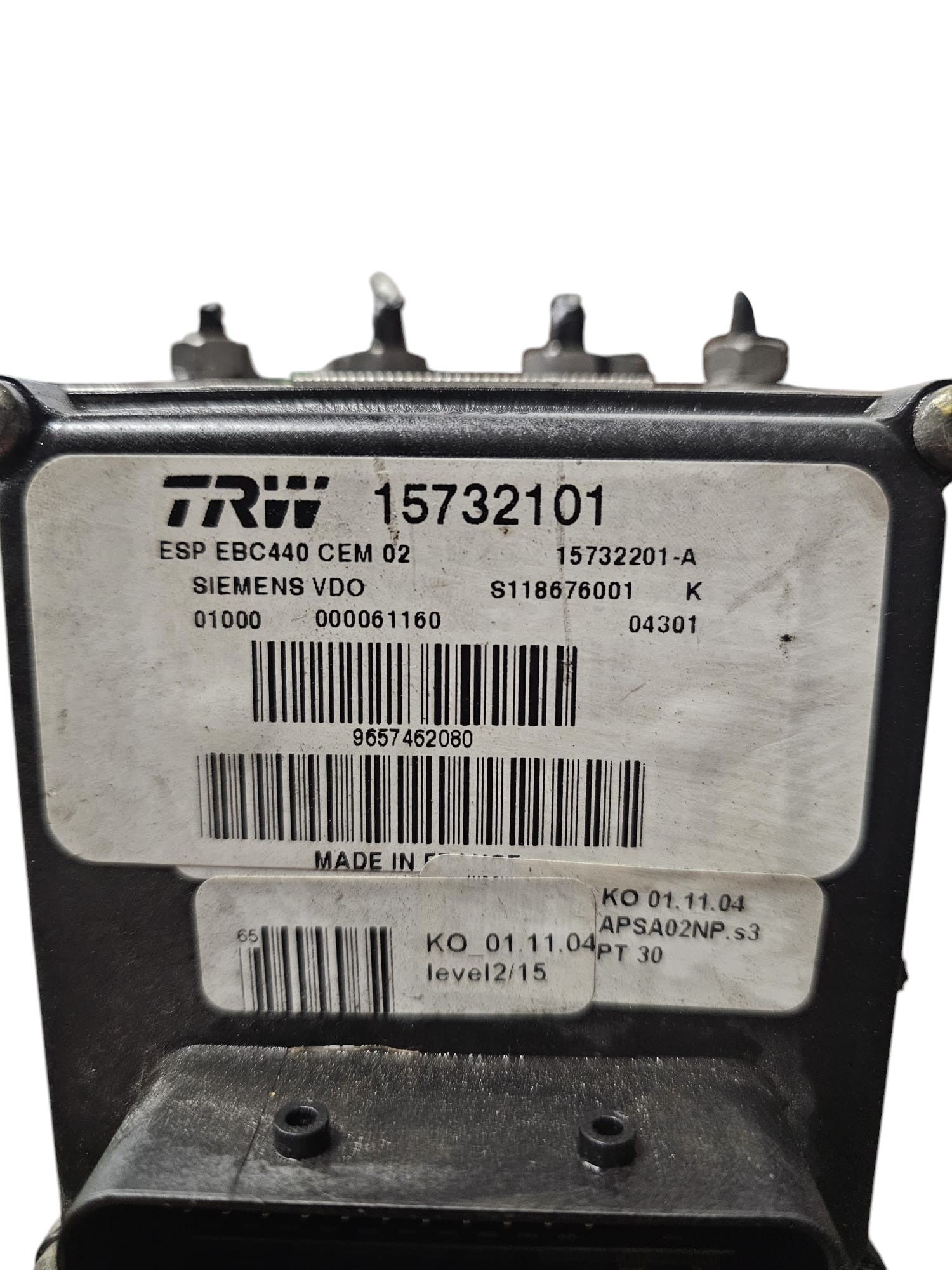 Centralina Pompa Abs Peugeot 407 I 2.0 Diesel Cod:9657462080 (2004 - 2012) - F&P CRASH SRLS - Ricambi Usati