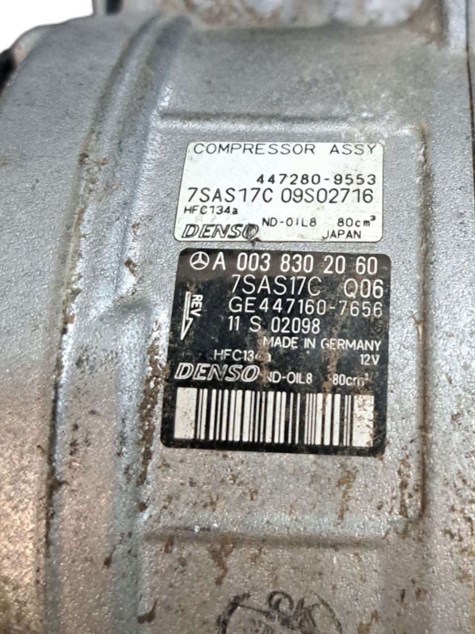 Compressore Aria clima Mercedes-Benz Vito w447 2.2 diesel (2014>) COD:A0038302060 - F&P CRASH SRLS - Ricambi Usati