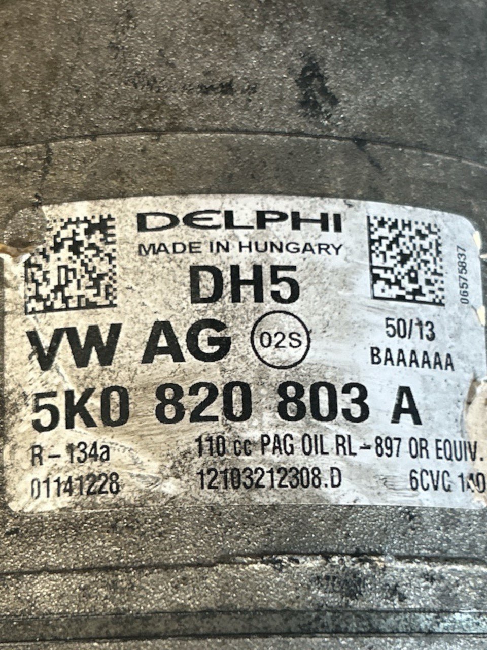 Compressore Aria Condizionata Volkswagen Polo (6R) 1.2 Benzina (2009 > 2017) cod.5K0820803A - F&P CRASH SRLS - Ricambi Usati