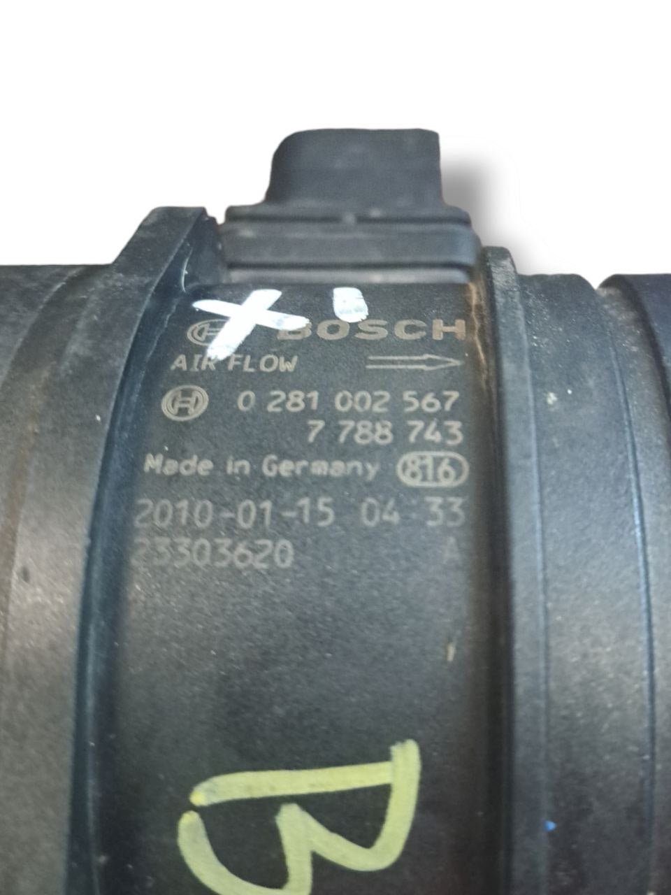 Debimetro / Flussometro Bmw serie 1 X1 E84 / E87 / Serie 3 E90 2.0 diesel (2005-2008) COD:0281002567 - F&P CRASH SRLS - Ricambi Usati