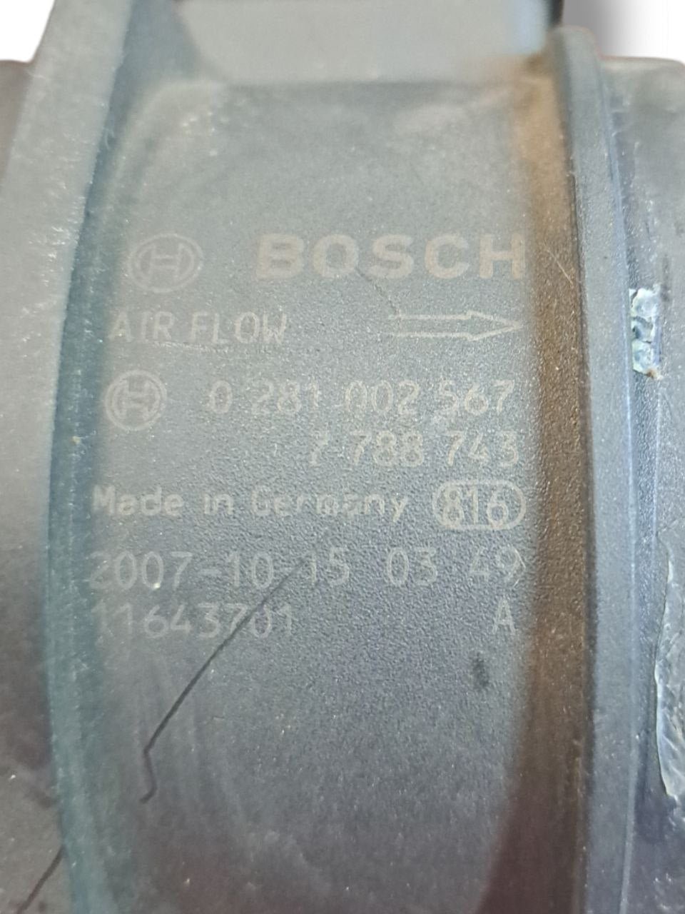 Debimetro / Flussometro Bmw serie 3 E90 / E84 / E87 2.0 diesel (2005-2008) COD:0281002567 - F&P CRASH SRLS - Ricambi Usati