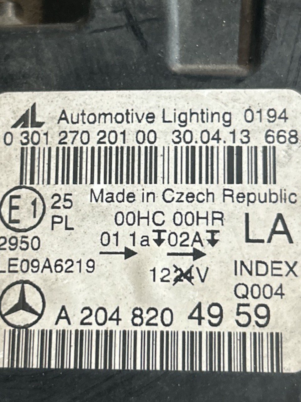 Fanale / Faro Alogeno Anteriore Sinistro Mercedes Benz Classe C (W204) (2007 > 2015) cod.A2048204959 - F&P CRASH SRLS - Ricambi Usati