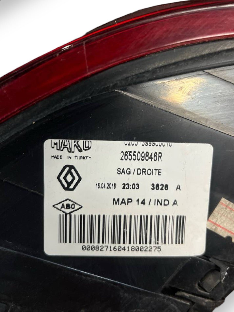 Fanale / Stop Alogeno posteriore esterno destro (dx) Renault Clio IV (2012 al 2021) cod: 265509846R - F&P CRASH SRLS - Ricambi Usati