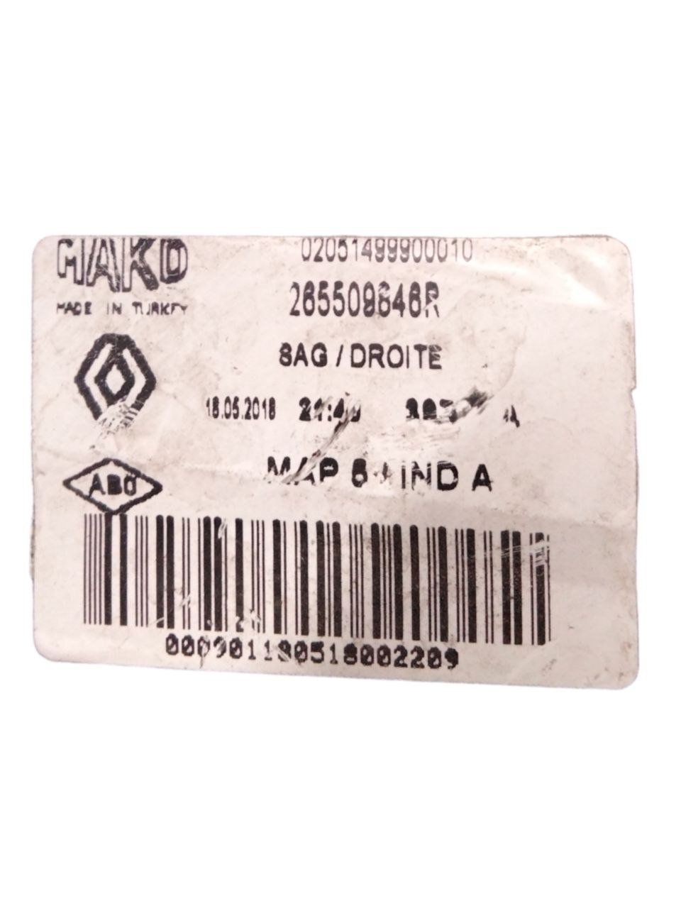 Fanale / Stop Alogeno posteriore esterno destro Renault Clio IV (2012 - 2021) cod.265509846R - F&P CRASH SRLS - Ricambi Usati
