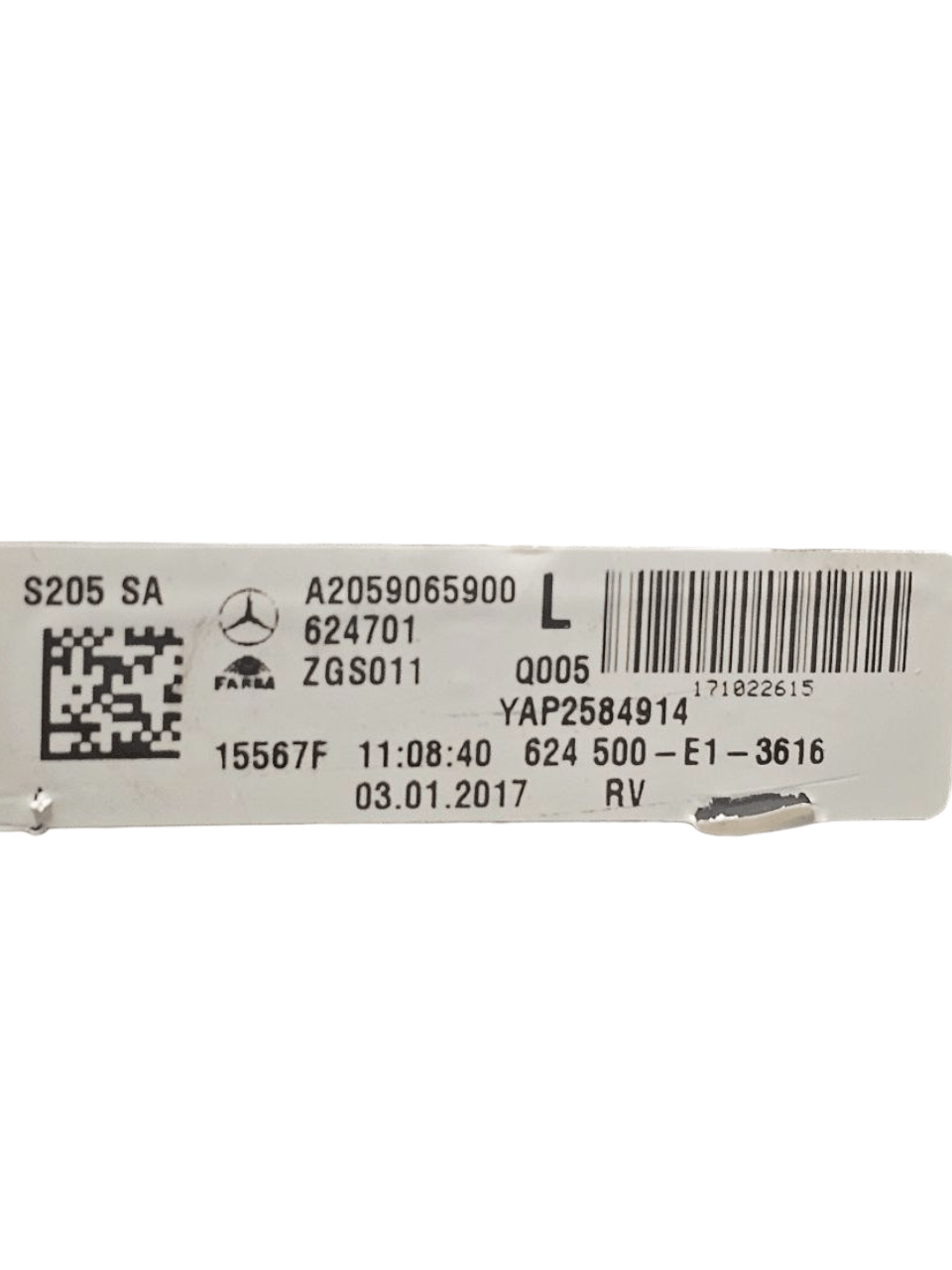 Fanale / Stop Alogeno Posteriore Interno Sinistro Cod:A2059065900 Mercedes Classe C S205 SW (2014 - 2021) - F&P CRASH SRLS - Ricambi Usati