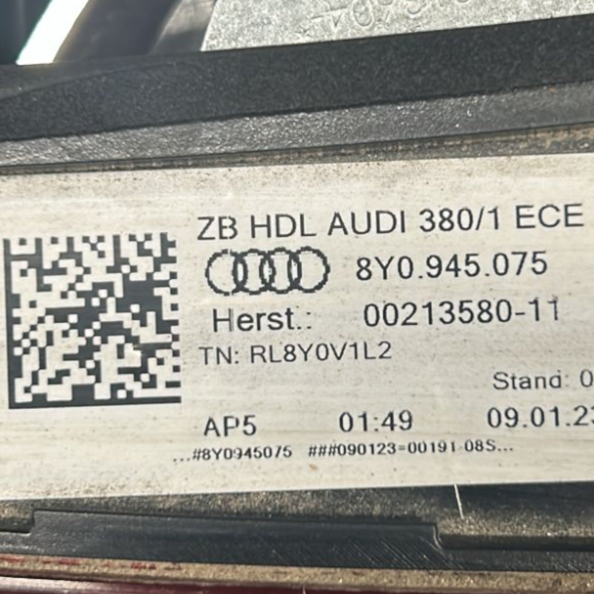 Fanale / Stop Led Interno Posteriore Sinistro Audi A3 (8Y) cod.8Y0945075 (2020 > ) - F&P CRASH SRLS - Ricambi Usati