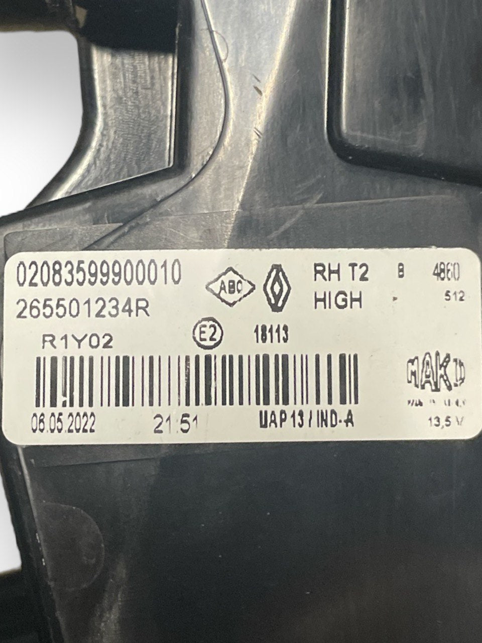 Fanale / Stop Led Posteriore Destro Interno Renault Captur II cod:265501234R (2019 >) - F&P CRASH SRLS - Ricambi Usati
