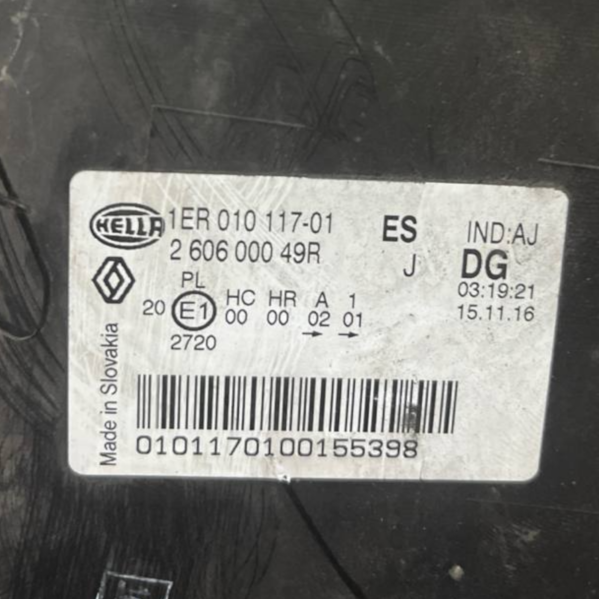 Lighthouse / Links Halogen Light (SX) Renault Master III (2010 bis 2019) Kabeljau: 260600049r