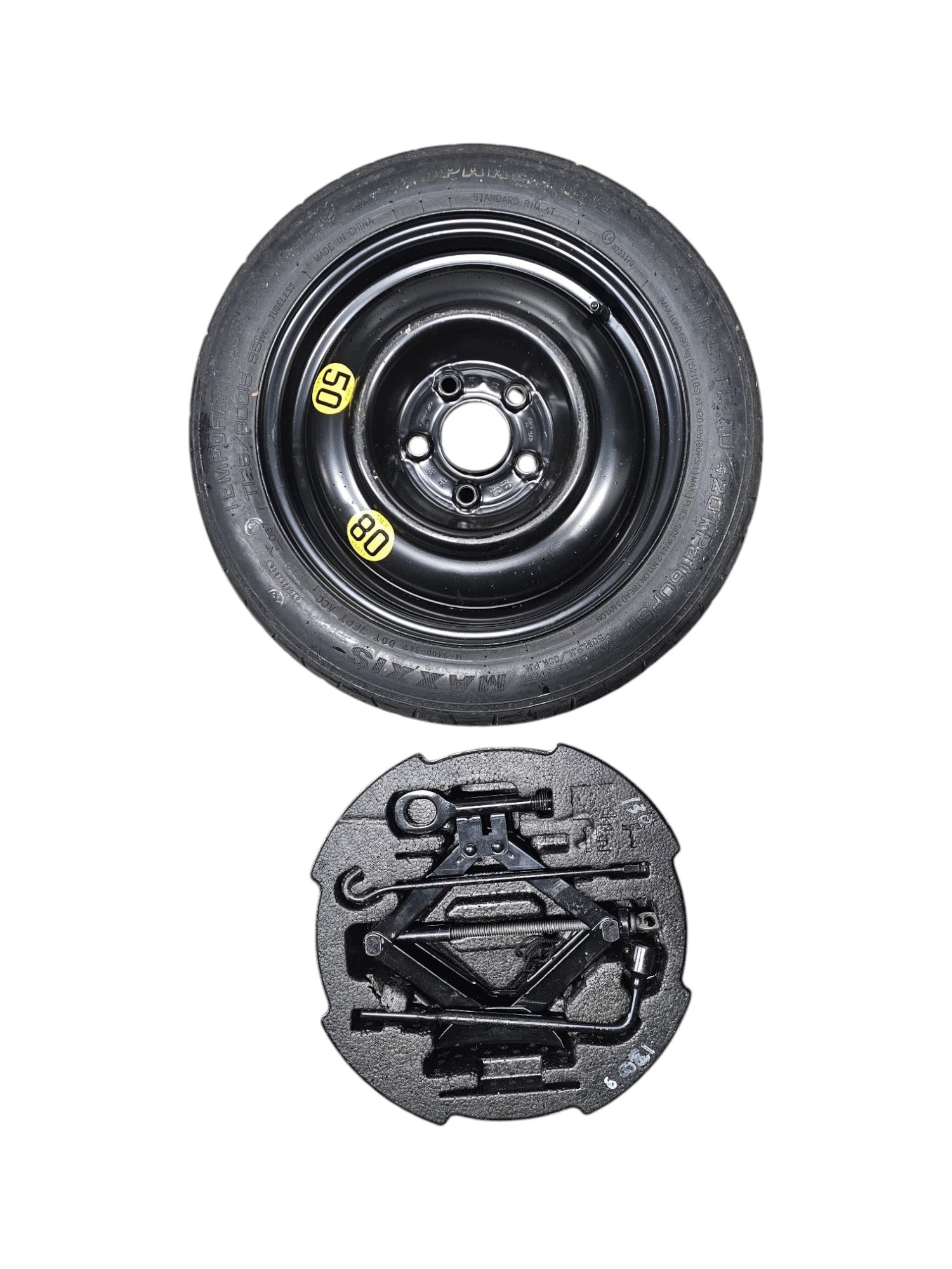 Ruota / Ruotino Di Scorta+Kit Riparazione Hyundai i30 GD Cod:52910 - 1H900 (2011 - 2016) T125/80D15 - F&P CRASH SRLS - Ricambi Usati