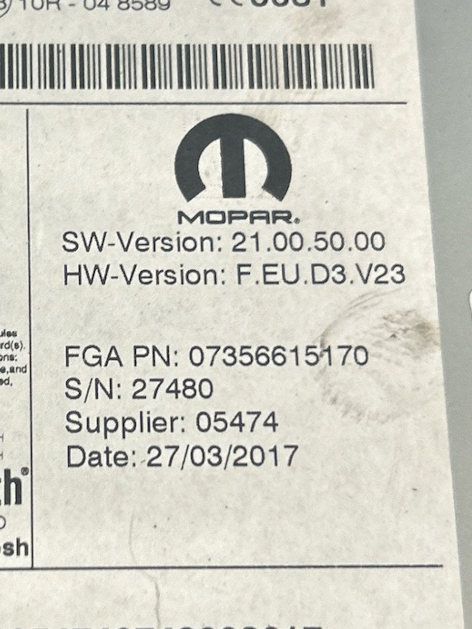 Stereo / Autoradio Fiat Tipo (2015 > ) cod.07356615170 - F&P CRASH SRLS - Ricambi Usati