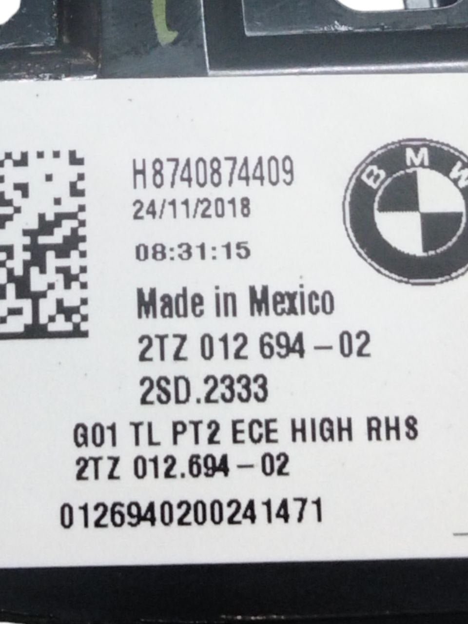 Stop / Fanale Posteriore interno destro dx LED BMW X3 G01 ( 2018> ) cod.H8740874409 - F&P CRASH SRLS - Ricambi Usati